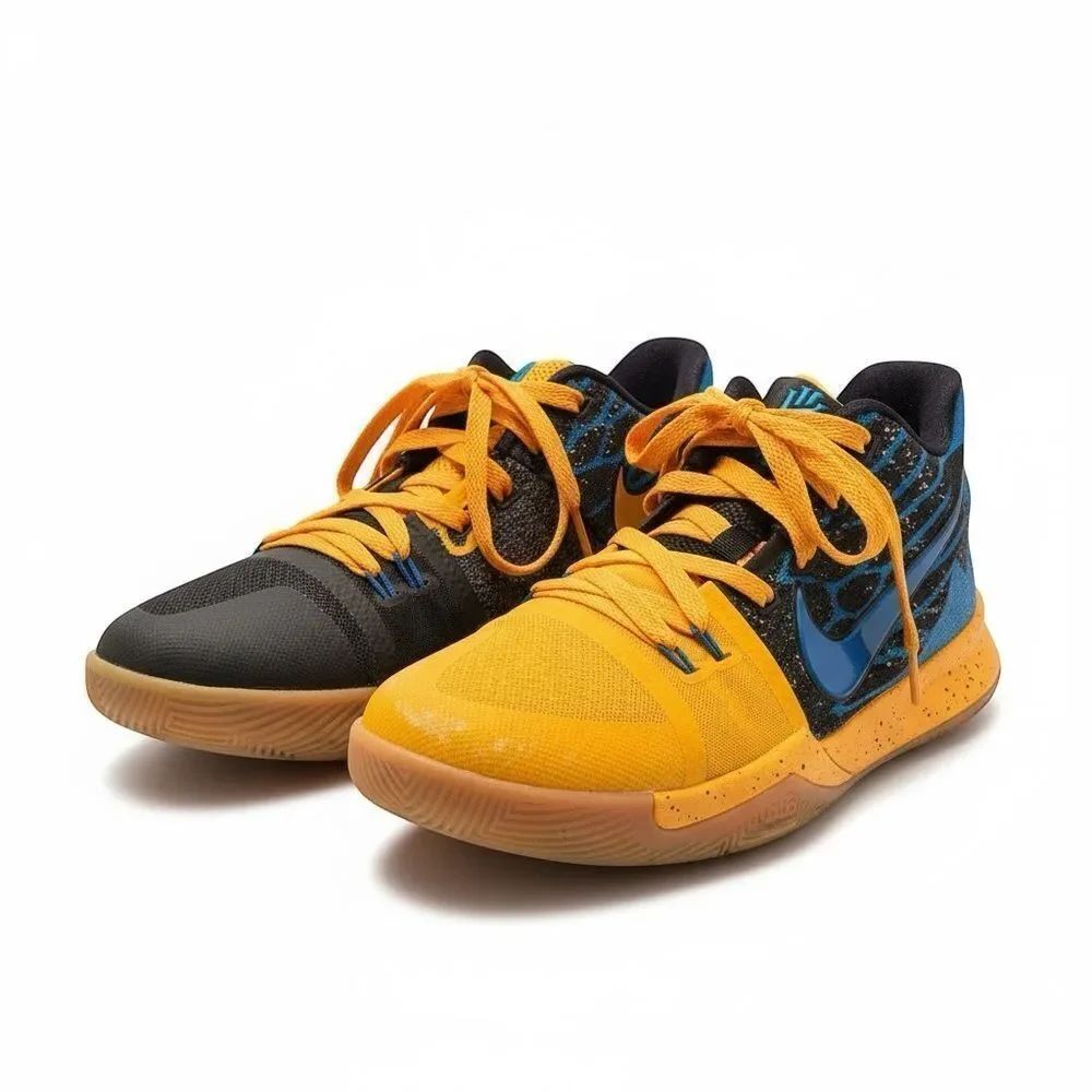 Nike Kyrie Youth Basketball Shoes Size 7 Black Yellow Blue Authentic
